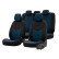 Universal Fabric Seat Cover Set 'Attraction' Black/Blue - 11-piece