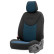 Universal Fabric Seat Cover Set 'Attraction' Black/Blue - 11-piece, Thumbnail 3