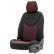 Universal Fabric Seat Cover Set 'Attraction' Black/Burgundy Red - 11-Piece, Thumbnail 3