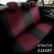 Universal Fabric Seat Cover Set 'Attraction' Black/Burgundy Red - 11-Piece, Thumbnail 4