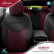Universal Fabric Seat Cover Set 'Attraction' Black/Burgundy Red - 11-Piece, Thumbnail 5