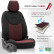 Universal Fabric Seat Cover Set 'Attraction' Black/Burgundy Red - 11-Piece, Thumbnail 6