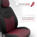 Universal Fabric Seat Cover Set 'Attraction' Black/Burgundy Red - 11-Piece, Thumbnail 10