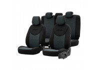 Universal Fabric Seat Cover Set 'Attraction' Black/Grey - 11-Piece