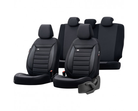 Universal Fabric Seat Cover Set 'Prestige' Black/Anthracite - 11-piece