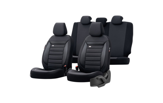 Universal Fabric Seat Cover Set 'Prestige' Black/Anthracite - 11-piece