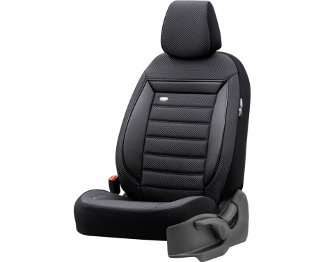 Universal Fabric Seat Cover Set 'Prestige' Black/Anthracite Checkered - 11-piece, Image 2