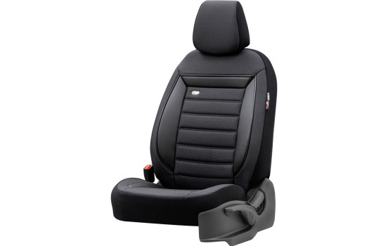 Universal Fabric Seat Cover Set 'Prestige' Black/Anthracite Checkered - 11-piece, Image 2