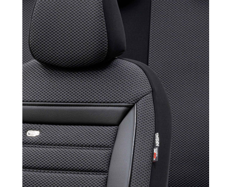Universal Fabric Seat Cover Set 'Prestige' Black/Anthracite Checkered - 11-piece, Image 3