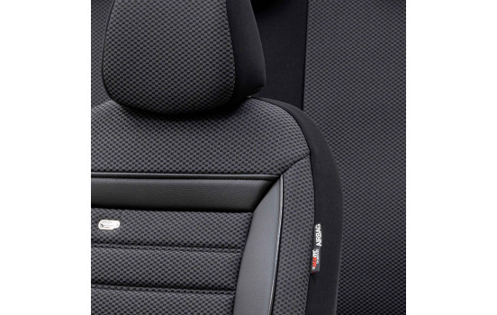 Universal Fabric Seat Cover Set 'Prestige' Black/Anthracite Checkered - 11-piece, Image 3