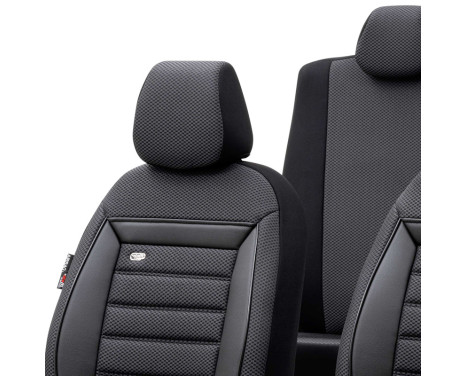 Universal Fabric Seat Cover Set 'Prestige' Black/Anthracite Checkered - 11-piece, Image 4