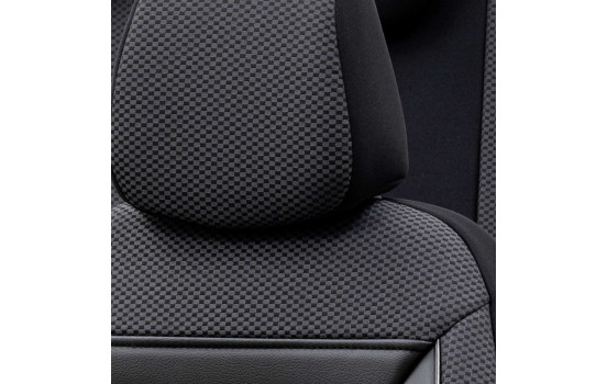 Universal Fabric Seat Cover Set 'Prestige' Black/Anthracite Checkered - 11-piece, Image 5