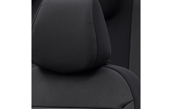 Universal Fabric Seat Cover Set 'Prestige' Black/Anthracite + White border - 11-piece, Image 5
