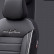 Universal Leather/Cloth Seat Cover Set 'Comfortline' Black/Grey + White edge - 11-piece, Thumbnail 3