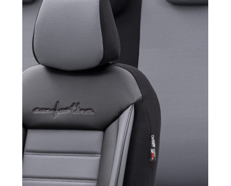 Universal Leather/Cloth Seat Cover Set 'Comfortline' Black/Grey, Image 3