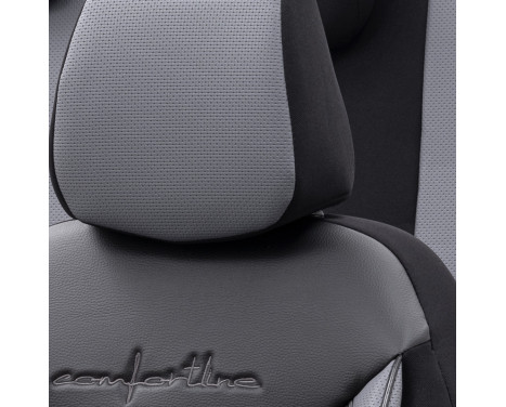 Universal Leather/Cloth Seat Cover Set 'Comfortline' Black/Grey, Image 5