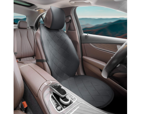 Universal Protective Seat Cover/Cushion / Technician Cover 'Front' Black Leather - 1 piece, Image 2