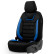 Universal Suede/Leather/Cloth Seat Cover Set 'Iconic' Black/Blue - 11-piece, Thumbnail 3