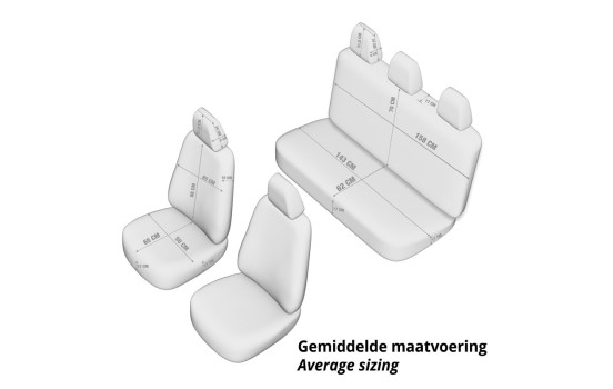 Universal Suede/Leather/Cloth Seat Cover Set 'Iconic' Black/Grey - 11-piece, Image 12