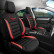 Universal Suede/Leather/Cloth Seat Cover Set 'Iconic' Black/Red - 11-piece, Thumbnail 2