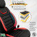 Universal Suede/Leather/Cloth Seat Cover Set 'Iconic' Black/Red - 11-piece, Thumbnail 6