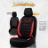 Universal Suede/Leather/Cloth Seat Cover Set 'Iconic' Black/Red - 11-piece, Thumbnail 7
