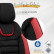Universal Suede/Leather/Cloth Seat Cover Set 'Iconic' Black/Red - 11-piece, Thumbnail 8