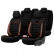 Universal Suede/Leather/Cloth Seat Cover Set 'Iconic' Black/Terracotta - 11-piece