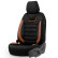 Universal Suede/Leather/Cloth Seat Cover Set 'Iconic' Black/Terracotta - 11-piece, Thumbnail 3