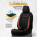 Universal Suede/Leather/Cloth Seat Cover Set 'Iconic' Black/Terracotta - 11-piece, Thumbnail 4