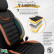 Universal Suede/Leather/Cloth Seat Cover Set 'Iconic' Black/Terracotta - 11-piece, Thumbnail 6