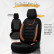Universal Suede/Leather/Cloth Seat Cover Set 'Iconic' Black/Terracotta - 11-piece, Thumbnail 7