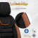 Universal Suede/Leather/Cloth Seat Cover Set 'Iconic' Black/Terracotta - 11-piece, Thumbnail 8