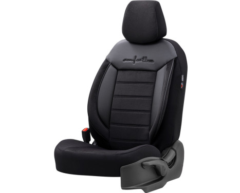 Universal Velours/Cloth Seat Cover Set 'Comfortline' Black - 11-piece, Image 2