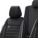 Universal Velours/Cloth Seat Cover Set 'Royal' Black + White edge - 11-piece - suitable for Side, Thumbnail 4