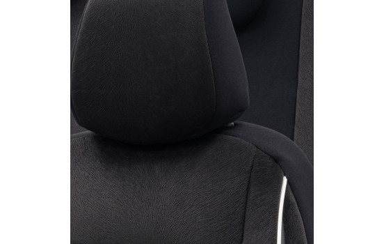 Universal Velours/Cloth Seat Cover Set 'Royal' Black + White edge - 11-piece - suitable for Side, Image 5