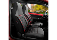Universal Velours/Fabric CityBug Seat Cover Set Comfortline Black/Red - 9-piece