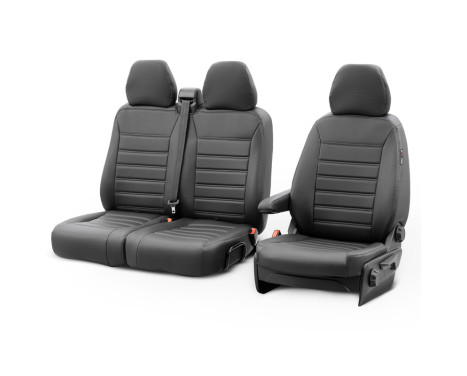 New York Design Artificial Leather Seat Cover Set 2+1 suitable for Ford Transit Custom 2012- (with armrest)