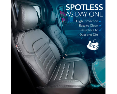 New York Design Faux Leather Seat Cover Set 1+1 suitable for Opel Movano C 2022-, Image 5