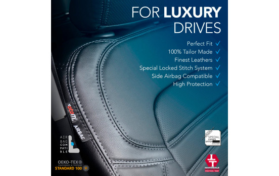 New York Design Faux Leather Seat Cover Set 2+1 suitable for Maxus E-Deliver 9 2020-, Image 4