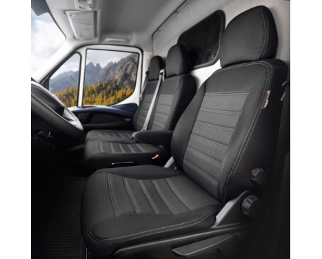 Original Design Fabric Seat Cover Set 2+1 suitable for Ford Transit 2014- (with armrest in bench), Image 2