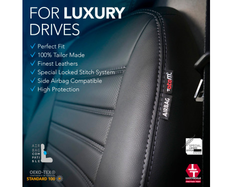 otoM New York Design Faux Leather Seat Cover Set 2+1 suitable for Volkswagen Transporter T7 2024-, Image 4