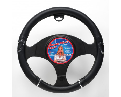 AutoStyle Steering Wheel Cover Black/Chrome