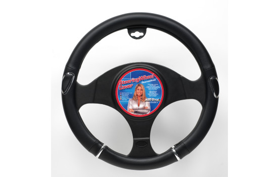 AutoStyle Steering Wheel Cover Black/Chrome