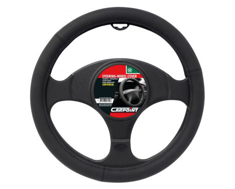 Carpoint Steering Wheel Cover Black Polyurethane