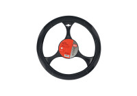 Carpoint Steering wheel cover PU Leather black/grey 37-39cm