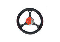 Carpoint Steering wheel cover PU Leather black/red 37-39cm