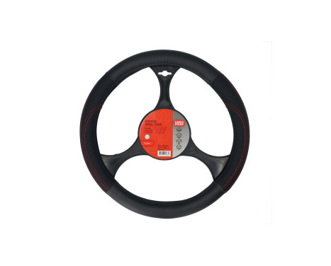 Carpoint Steering wheel cover PU Leather black/red 37-39cm