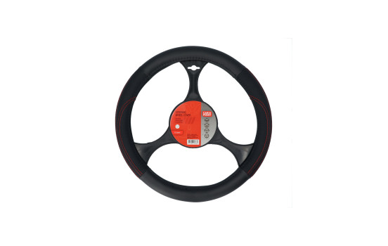 Carpoint Steering wheel cover PU Leather black/red 37-39cm