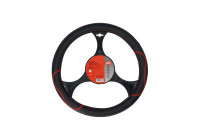 Carpoint Steering wheel cover PU Leather black/red accents 37-39cm